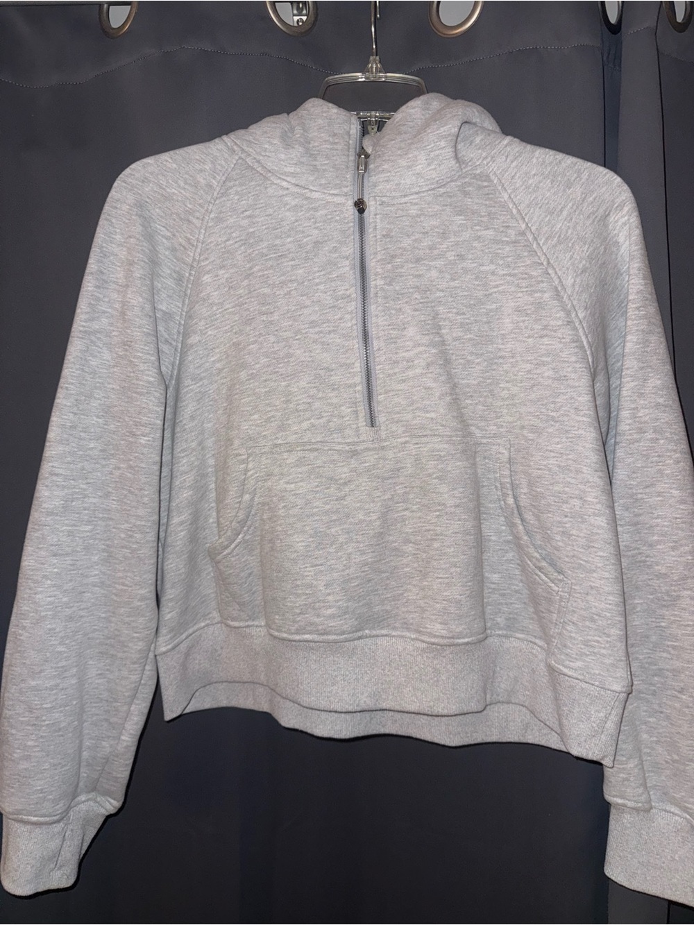 Lululemon scuba DUPE Women's Light Gray Half-Zip Pullover Hoodie Sweater
